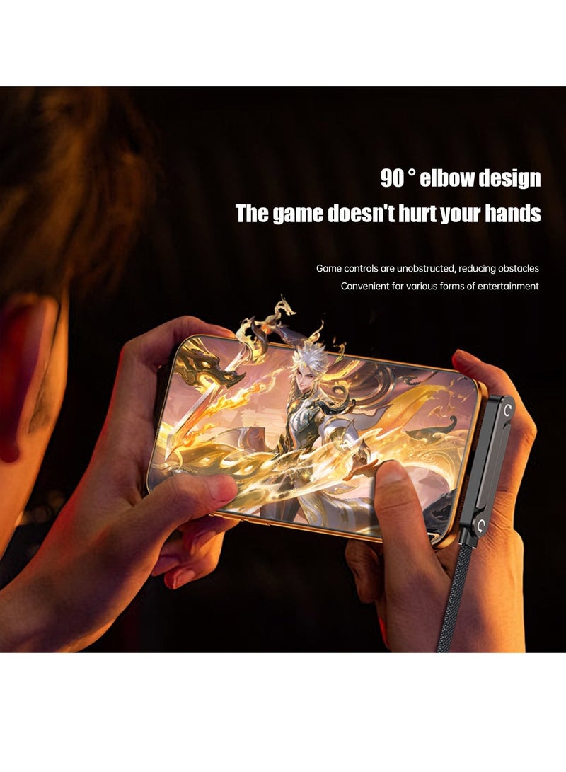 Sideways Phone Charger, 2-in-1 Invisible Holder Charger Cable 1.5M, 240w Fast Charging Cord with Built-in Phone Stand for Smartphones Tablets (C-C,1pcs) - Image 5